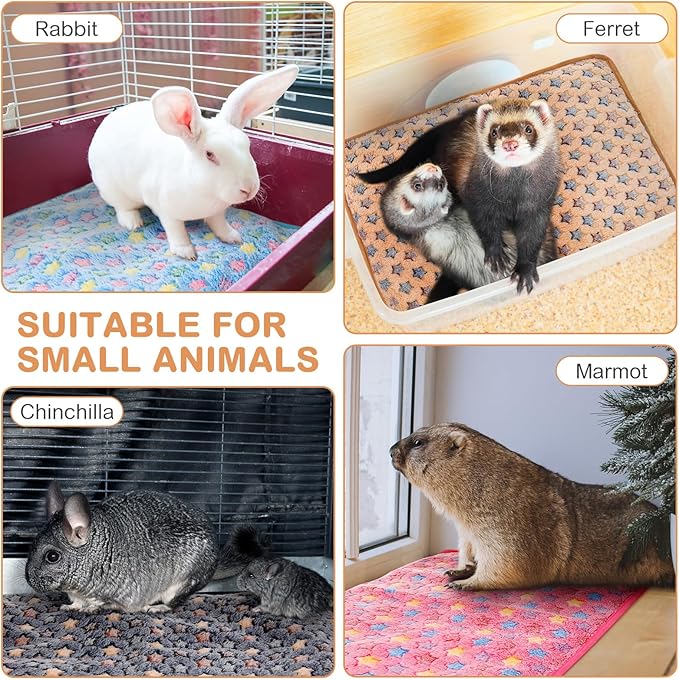 4 Pack Self Heating Cat Bed Cat Self Warming Pad with Removable Cover Extra Warm Thermal Pet Pad Washable Pet Crate Mat Anti Slip Kennel for Indoor Outdoor Pets (Small Star,16 x 20 Inches)