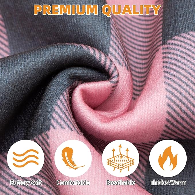 KOOLTAIL Plaid Dog Hoodie Pet Clothes Sweater with Hat and Pocket for Small Medium Large Size Dogs, Soft Winter Warm Dog Cold Weather Coat, Fleece Fall Dog Hooded Sweatshirt for Puppy Cats, Pink M