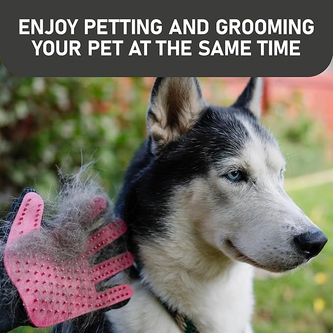 Maxpower Planet Pet Grooming Gloves for Dogs and Cats - Grooming Mitt for Dogs -Cat Gloves - Hair Removal Bruh - All Hair Types