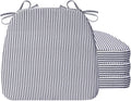 AAAAAcessories D-Shaped Chair Cushions, Featuring Ties and Removable, Machine-Washable Cover, 2'' Thick Seat Pads for Kitchen and Dining Rooms, 17'' x 16'', Set of 4, Pinstripe Dark Gray