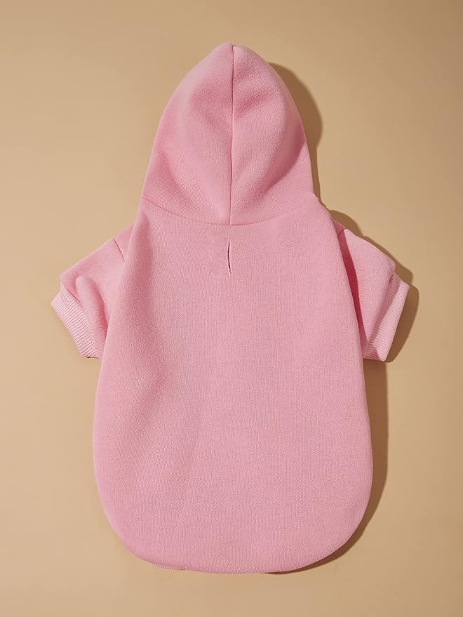 QWINEE Basic Dog Hoodie Sweatshirt Puppy Sweater Warm Cat Costumes Pet Clothes for Chihuahua Puppy Kitten Small Medium Dogs Light Pink X-Large