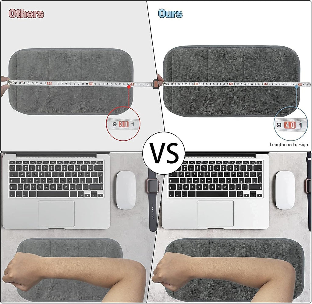 2 Sets Upgrade Computer Wrist Elbow Pad, DILIBRA Portable Memory Foam Arm Wrist Rest Pillow, Soft and Anti-Slip Wrist Support Mat for Keyboard Desktop Office Gaming - Alleviate Elbow Pain