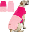 cyeollo Warm Dog Coat Sherpa Dog Winter Coat, Reversible Fleece Dogs Jackets Sweater Vest for Medium Large Dogs Female, Soft Cold Weather Pet Clothes, Rose Red XXL