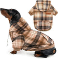 Dog Basic Hoodie Ultra-Soft Plaid Dog Clothes Cold Weather Sweaters for Medium Large Dogs Breathable Cozy Fabric Pet Coat Warm Stylish Sweatshirt with Leash Hole Pocket Dogs Jacket for Cats Boys Girls