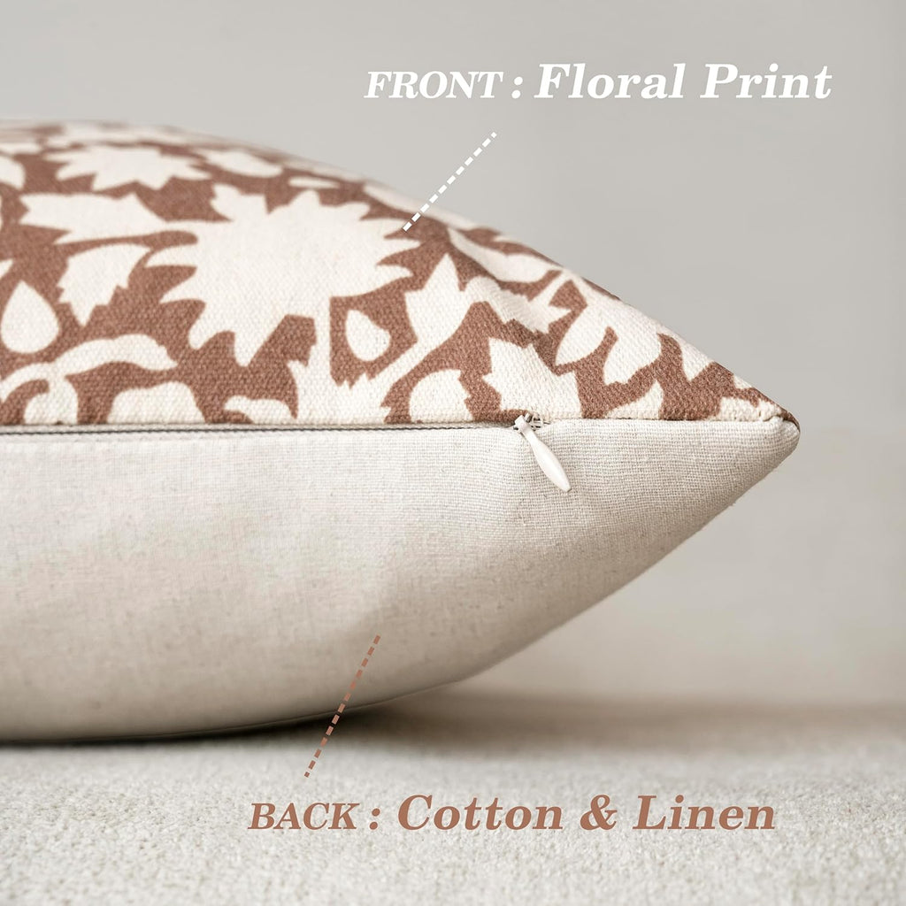 Foindtower Set of 2 Decorative Long Body Lumbar Throw Pillow Covers Accent Farmhouse Cushion Covers Boho Pillowcase for Couch Sofa Bedroom Living Room Home Decor,14×36 Inch,Light Orange Brown