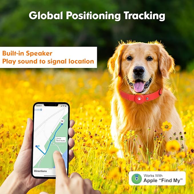 BONSO 2-in-1 GPS Tracker for Dogs&Cats: Smart Collar with Real-Time Location, No Monthly Fee, Unlimited Range (iOS Only) GPS Tracker Dog Collar- Ideal for Small, Medium Large Dogs(Tracker Included)