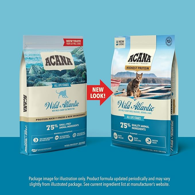ACANA Grain-free Dry Cat Food Wild Atlantic Saltwater Fish with Freeze-Dried Liver 4lb Bag