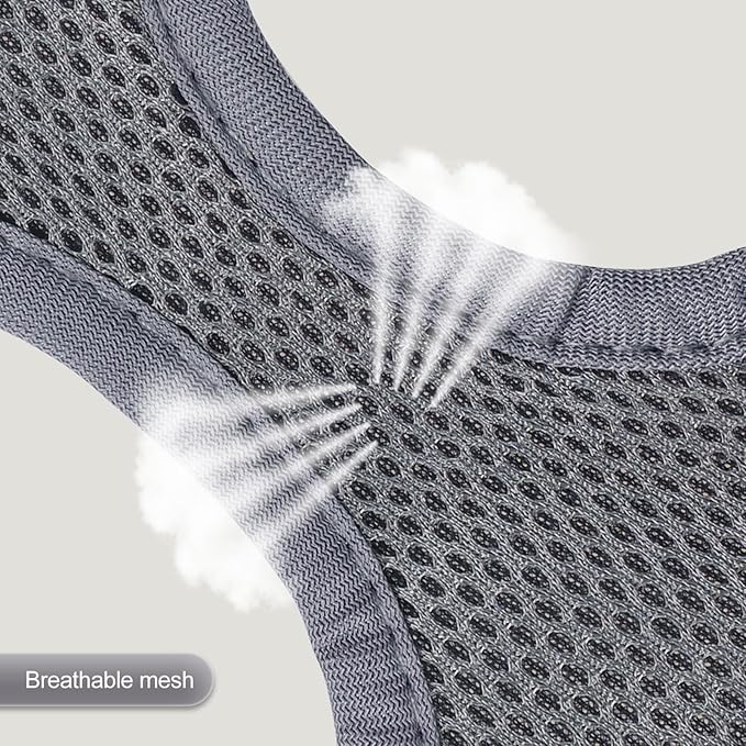 YIMEIS Dog Harness and Leash Set, No Pull Soft Mesh Pet Harness, Reflective Adjustable Puppy Vest for Small Medium Large Dogs, Cats (Gray, Small (Pack of 1)