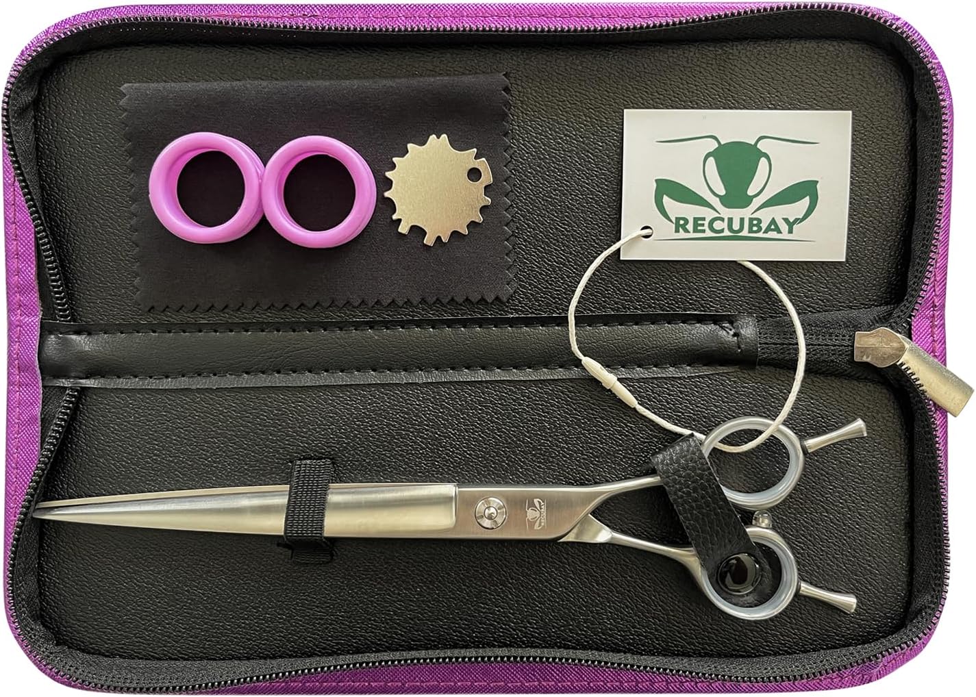 Dog Grooming Scissors, 8.0" Shears, Straight Scissors for Pet Hair Trimming. Matte Deluxe Dog Shears