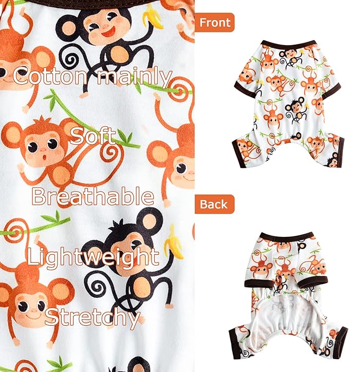 Dog Clothes for Small Dogs Boy Girl, Dog Pajamas Tiny Chihuahua Yorkie Spring Summer Shirt, Cute Puppy Outfit Pjs Jumpsuit Cat Onesie Apparel Pet Clothes