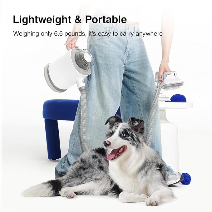 Neakasa P0 Pro Dog Grooming Vacuum for Shedding, 6.6lbs Lightweight Portable Grooming Kit, Low Noise Dog Clippers, Pet Hair Remover for Cats
