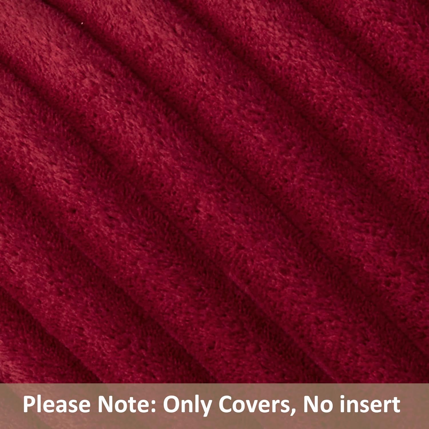 Kevin Textile Soft Plush 12x20 Inch Lumbar Pillow Cover 1 Pack, Christmas Luxury Fluffy Faux Fur Striped Flannel Rectangle Cushion Case for Couch Sofa Chair Bed Home Decor, Burgundy