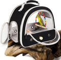 Portable Parrot Travel Cage Carrier with Small Swing Toy&Cage Colorful Toys Set Small Bird Parakeet Bag with Standing Perch Bird Carry Transport Bag (Black, Carreir/Swing)
