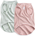 Koneseve Dog Shirt Vest Lightweight Stretchy Dog T-Shirts Soft Cool Sleeveless Stripe Vests Breathable Clothes for Puppy Kitty Cats Small Medium Large Dogs 2 Pack Pink + Green [ 2XL ]