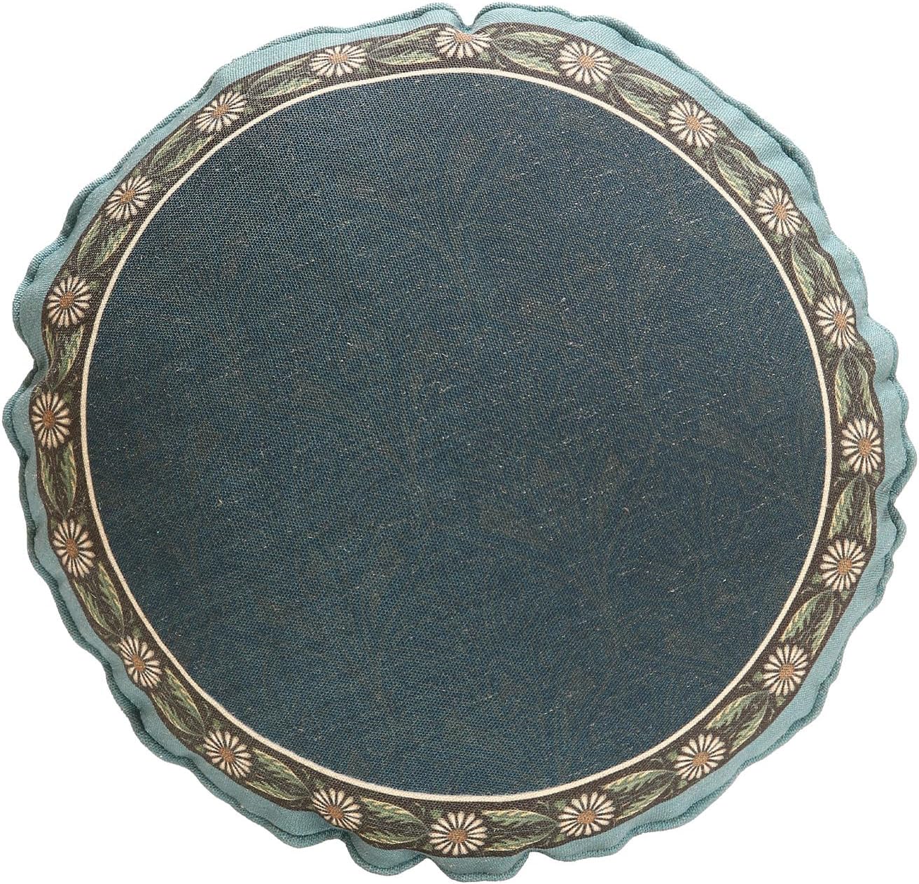 Green Throw Pillow Covers,French Farmhouse with White Birds and Flowers Pattern Linen Pillowcases,Decorative Round Pillows Cushion Covers for Couch Sofa Bed Chair,Diameter 16"