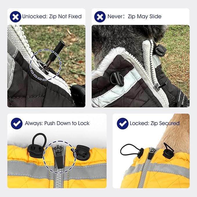 FUAMEY Dog Coat for Medium Dogs,Waterproof Dog Winter Jacket with Harness Built in Puppy Cold Weather Coats Reflective Pet Vest with Zipper Warm Fleece Dogs Snowsuit Windproof Pink M