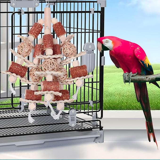 Bird Toys, Natural Corn Stick Parrot Toys Hanging in Bird Cages，for Small and Medium-Sized Macaws,African Grey,Cockatoos,Cockatiel,Sun Conure，Amazon Parrots