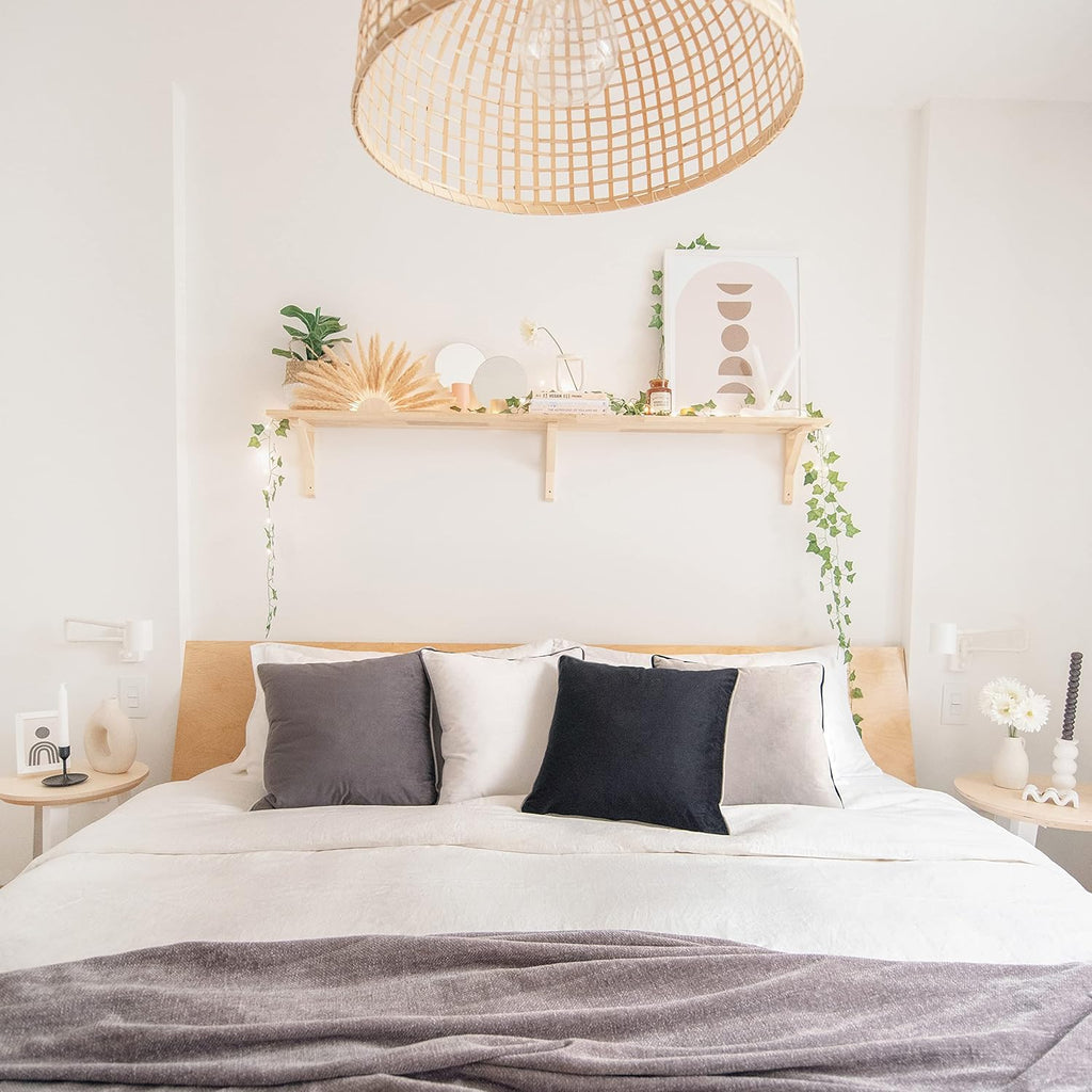 MONDAY MOOSE Decorative Throw Pillow Covers Cushion Cases, Set of 4 Soft Velvet Modern Double-Sided Designs, Mix and Match for Home Decor, Pillow Inserts Not Included (20x20 inch, Black/White)