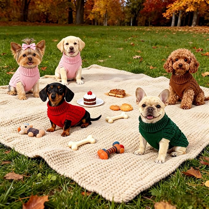 2 Pack Medium//Large Dog Sweater, Warm Comfy Stretch Dog Winter Coat w/Sleeves & High Neck, Premium Dog Clothes for Labrador-Best for Holidays, Daily Walks XL Green Brown