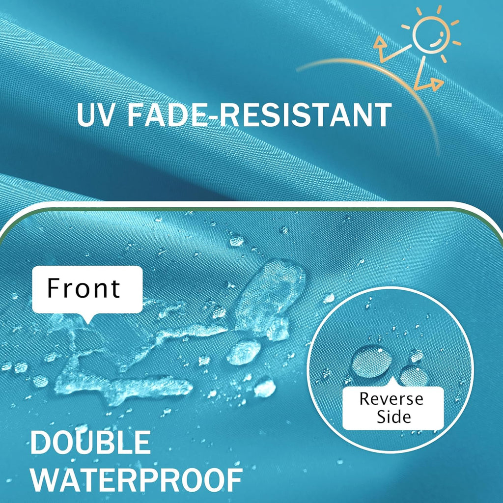 Outdoor Chair Cushions Set of 4: Waterproof & Fade Resistant Seat Cushion for Patio Furniture - 19 x 19 x 2 Inch Chair Pads with Ties and Hidden Zipper - Patio Chair Cushion Replacement, Teal