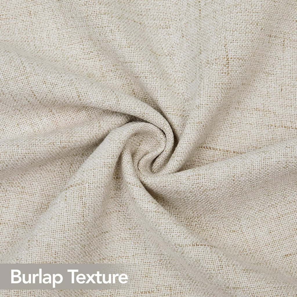 Deconovo Textural Faux Linen Throw Cushion Case Pillow Cover with Invisible Zipper for Couch 18 x 18 Inch Light Flax Set of 4 No Pillow Insert