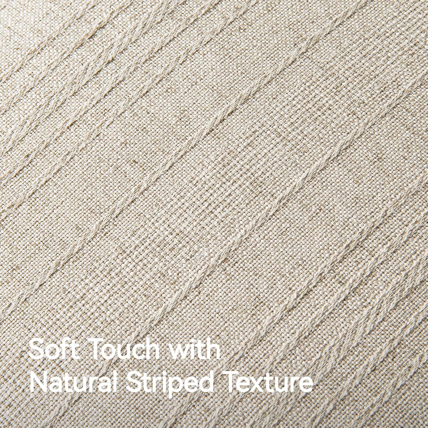 a moment Linen Pillow Covers Set of 2,Boho Farmhouse Throw Pillowcases Neutral Textured Decorative Covers for Couch Sofa Bed, Soft Linen Blend Accent Case Cushion Living Room Home Decor 20"x20"Khaki