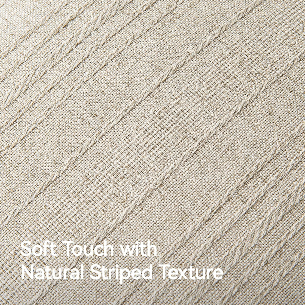 a moment Linen Pillow Covers Set of 2,Boho Farmhouse Throw Pillowcases Neutral Textured Decorative Covers for Couch Sofa, Soft Linen Blend Accent Case Cushion Living Room Home Decor 22"x22"Khaki