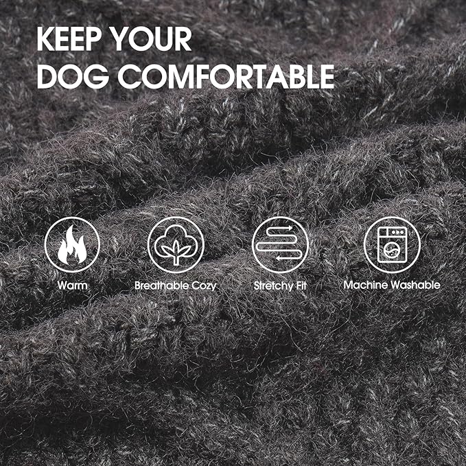 IECOii Dog Sweater Large Size Dog,Large Dog Sweater for Male Female Dogs,Neutral Thick Warm Dog Sweater,XL Dog Sweater for Christmas Thanksgiving Halloween,Beagle Corgi Large Dog Sweaters,Darkgrey-XL