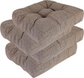 RACE LEAF Patio Chair Cushions 19x19 4 Pack, Heavy Duty Memory Foam Outdoor Cushions Water Resistant Non-Slip Bottom Tufted (Brown)
