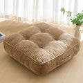 6" Washable Floor Pillow Cushion for Adults, Meditation Cushion Pillow, Large Square Floor Sitting, Removable Tufted Corduroy Cover, for Tatami Living Room or Yoga, 22x22 Inch, Machine Washable