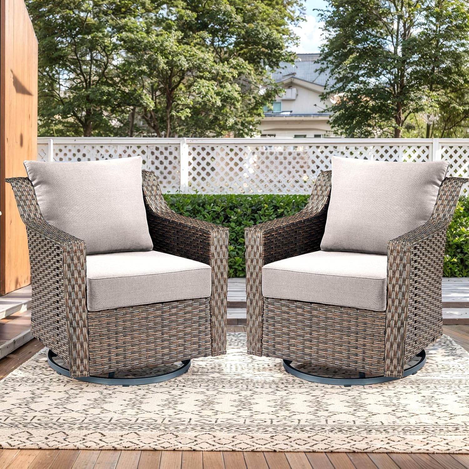 Luxury Outdoor Seat Cushion Set-22 x 24 x 6 Inch Outdoor Chair Cushions with Water Resistant & Removable Cover Outdoor Cushions for Patio Furniture Chair Sofa Couch