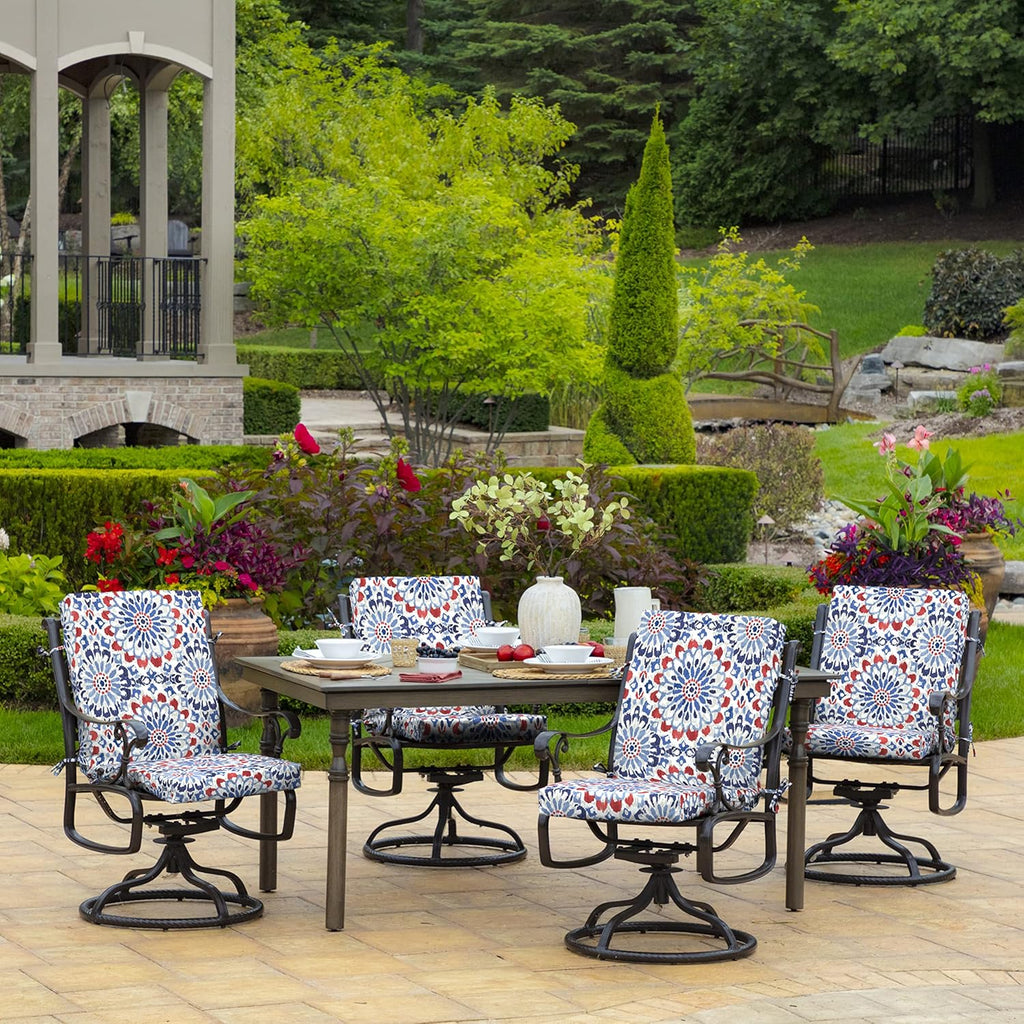 Arden Outdoor Midback Chair Cushion, 18 x 16.5, Clark Blue