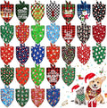 30 Pcs Christmas Dog Bandanas Bulk Adjustable Triangle Dog Scarves Bibs Xmas Puppy Bandanas Pet Neckerchief Washable Holiday Dog Bandana for Christmas Party Small Medium Large Dog Pet Grooming