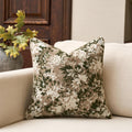 Yangest Neutral Floral Pillow Cover 24 x 24 Inches, Vintage Chenille Square Throw Pillow Cover Soft Decorative Farmhouse Accent Couch Pillow Cover for Living Room Bedroom, Green