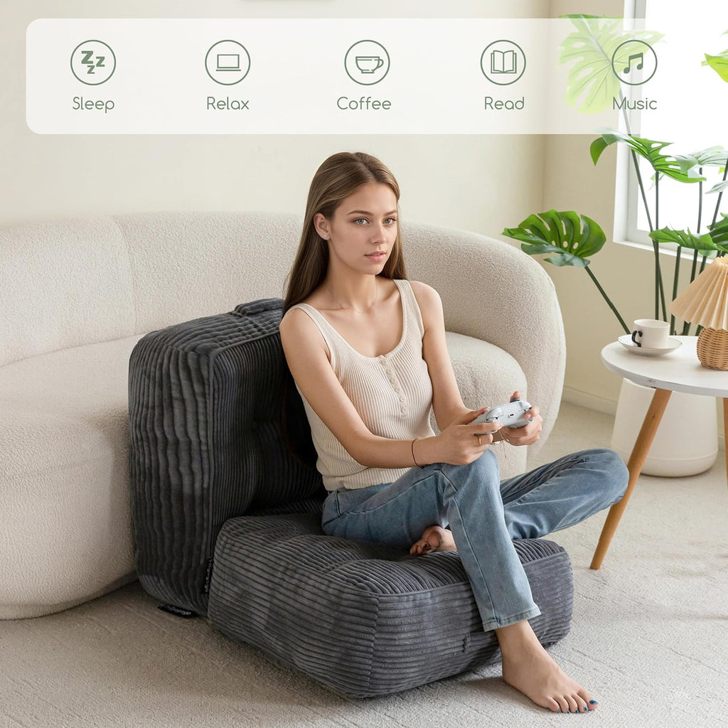 8" Washable Floor Pillow Cushion for Adults, Meditation Cushion Pillow, Large Square Floor Sitting, Removable Tufted Corduroy Cover, for Tatami Living Room or Yoga, 22x22 Inch, Machine Washable