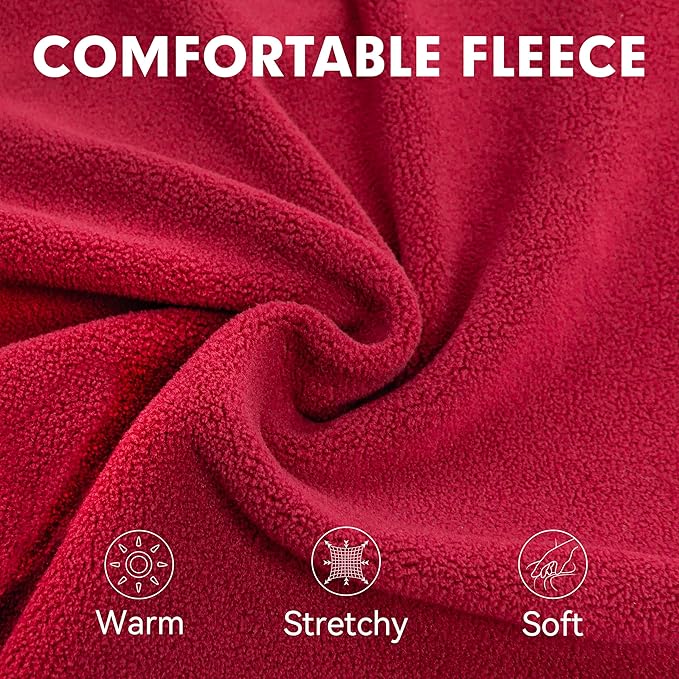 cyeollo Fleece Dog Sweater, Turtleneck Stretchy Sweatshirt Pullover Fleece Jacket Warm Winter Fall Dog Clothes for Medium Dogs Boy Girl Pet Apparel, Red XL