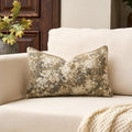 Yangest Neutral Floral Pillow Cover 12 x 20 Inches, Vintage Chenille Rectangle Throw Pillow Cover Soft Decorative Farmhouse Accent Couch Pillow Cover for Living Room Bedroom, Beige
