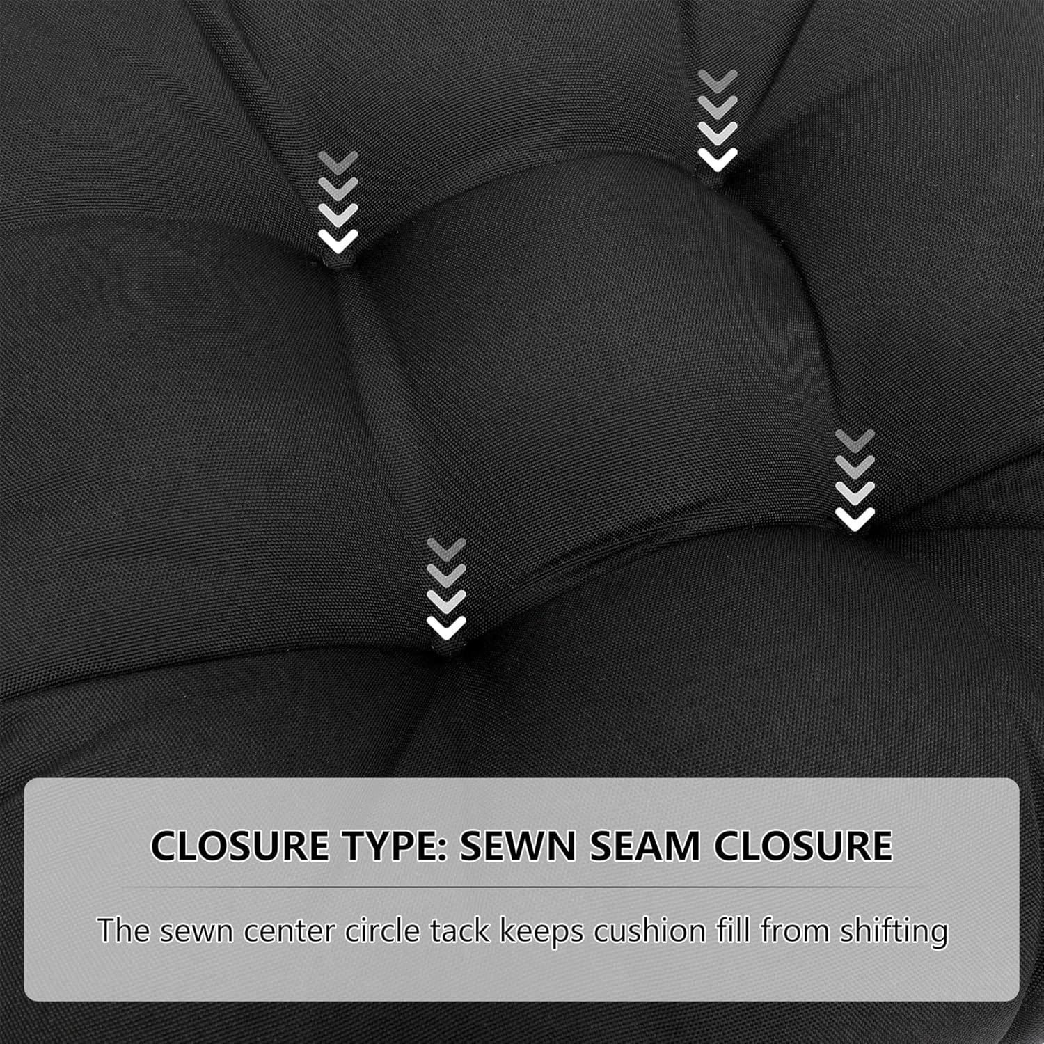 RACE LEAF Patio Chair Cushions 19x19 Inch 4 Pack, Thickened Outdoor Cushions Water Resistant Stain Resistant Non-Slip Ties (Black)