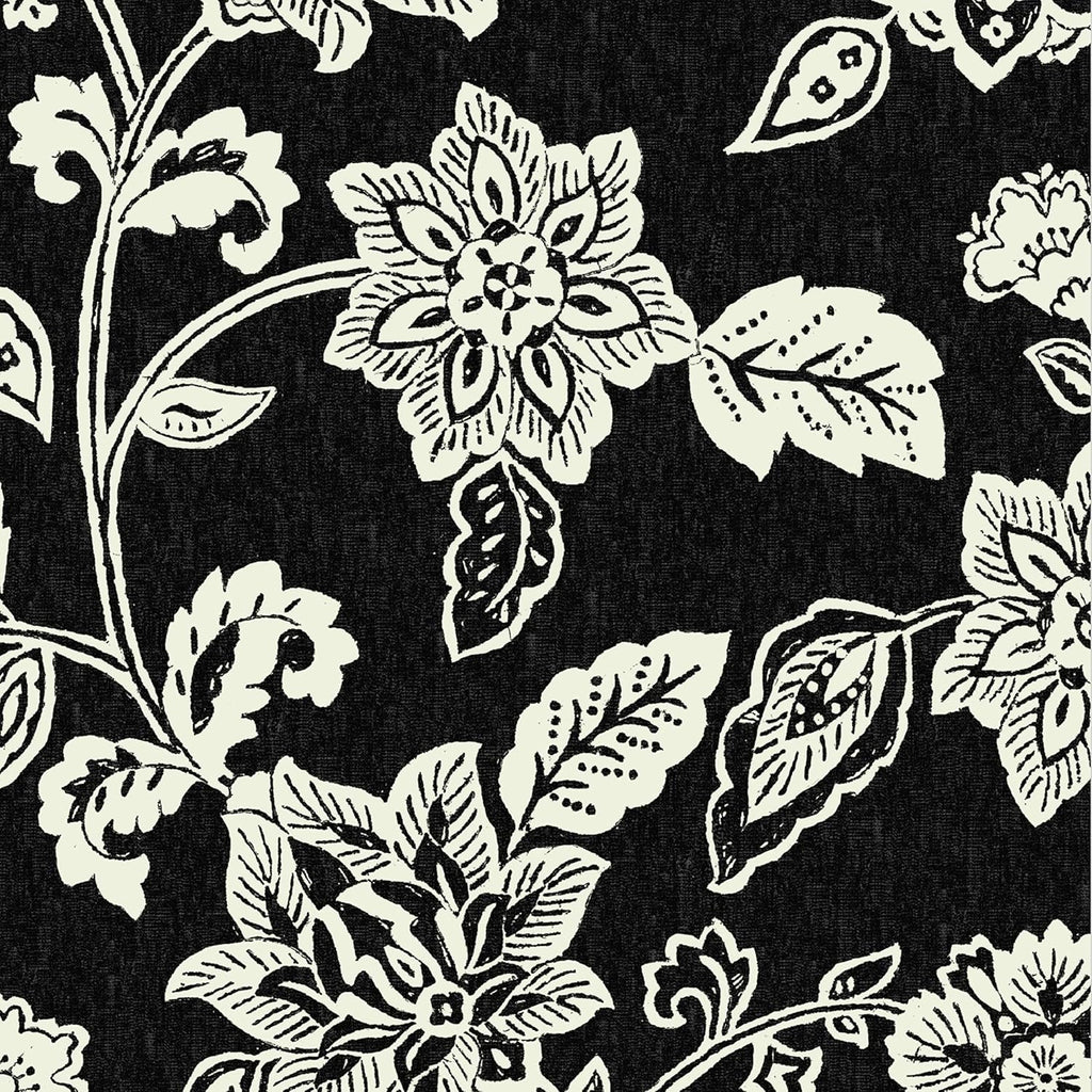 Arden Outdoor Midback Chair Cushion, 18 x 16.5, Rain-Proof, Fade Resistant Ashland Black Jacobean