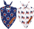 Realeaf American Flag Dog Bandanas 2 Pack, Triangle Reversible 4th of July Pet Scarf for Boy and Girl, Premium Durable Fabric, Patriotic Bandana for Small Medium Large and Extra Large Dogs (Large)