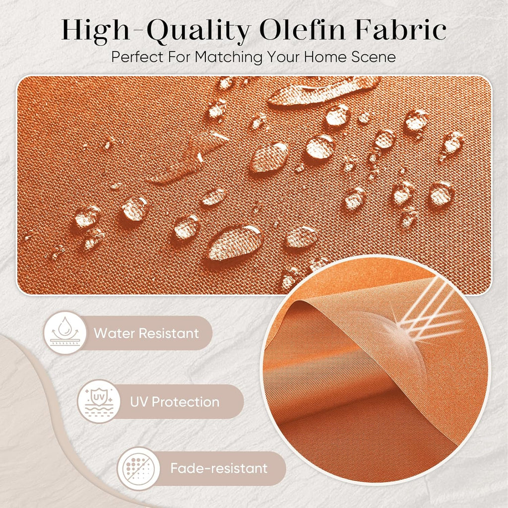 Outdoor Seat Cushion Set-24 x 24 x 6 Inch Outdoor Chair Cushions Set of 2 with Water Resistant & Removable Cover Outdoor Cushions for Patio Furniture Chair Sofa Couch-Orange