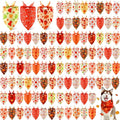 Chunful 100 Pieces Fall Dog Bandanas Bulk Autumn Pet Bandanas with Pumpkin Patterns Triangle Scarf Bib Kerchief Set for Small Large Dog Thanksgiving Costume Accessories (31.5 x 21.7 x 21.7)
