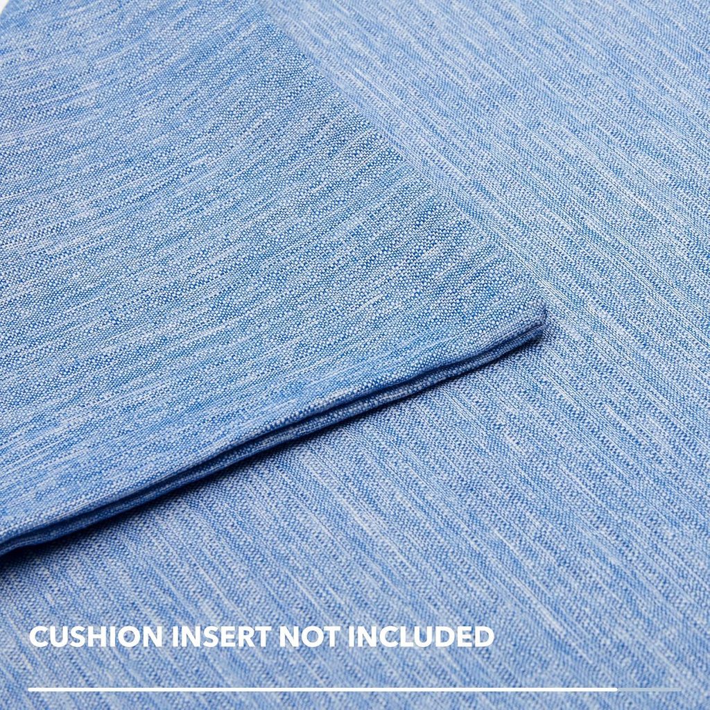 Deconovo Decorative Throw Pillow Covers - Set of 4 Soft Linen Cushion Covers, 18x18 Inch, Green & Machine Washable Pillowcases for Sofa, Bedroom, Living Room Décor, Dark Blue