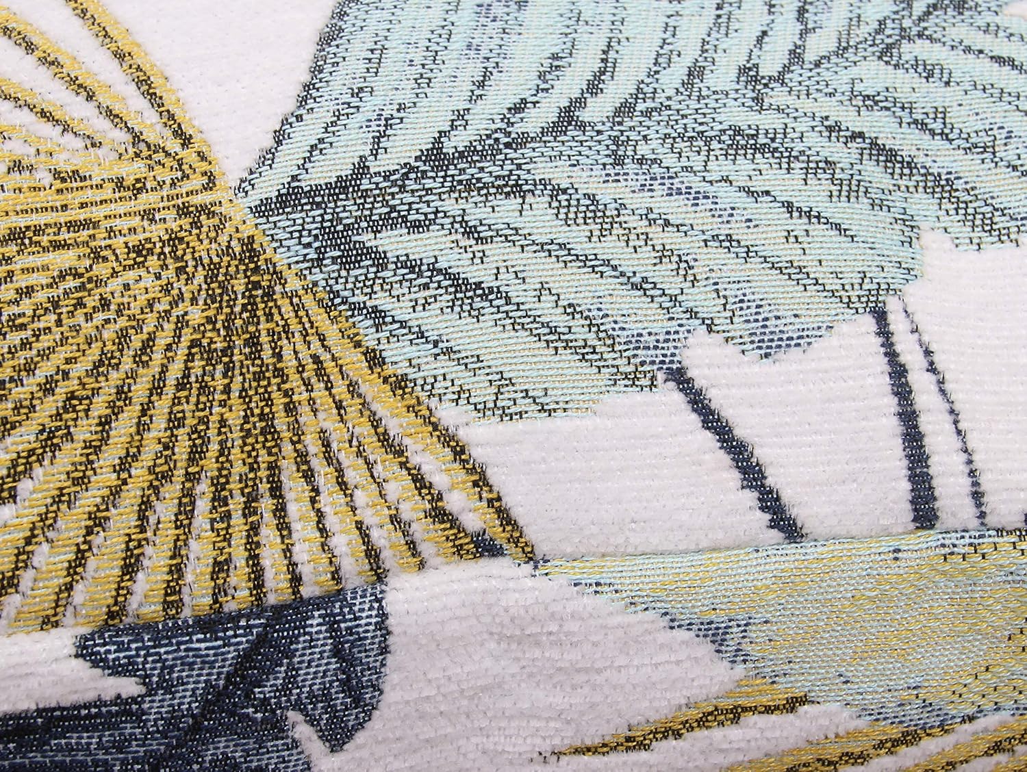 Yeiotsy Pillow Case, Decorative Tropical Leaf Throw Pillow Cover Heavy Fabric Jacquard Chenille (Yellow, 18 x 18 Inches)