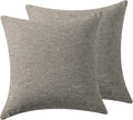 Throw Pillow with Insert 18x18 Inch Set of 2 - Modern Fall Home Decor for Living Room Sofa, Bed - Cute Square Accent Cases - Anthropologie Style Decor (Medium Gray #P1-05)
