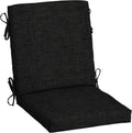 Arden Outdoor Midback Chair Cushion, 18 x 16.5, Rain-Proof, Fade Resistant Black Leala