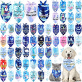 Abbylike 50 Pcs Dog Bandanas Bulk Pet Scarfs Triangle Bibs Adjustable Washable Puppy Kerchief Seasonal Pet Costume Accessories Grooming Supplies for Small Medium Large Dogs Cats(Winter)