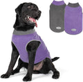 cyeollo 2 Pack Fleece Dog Sweater Pullover Dog Sweatshirt Reflective Lightweight Pet Clothes for Medium Dogs Boy Girl Pet Apparel Purple, Grey, XXL