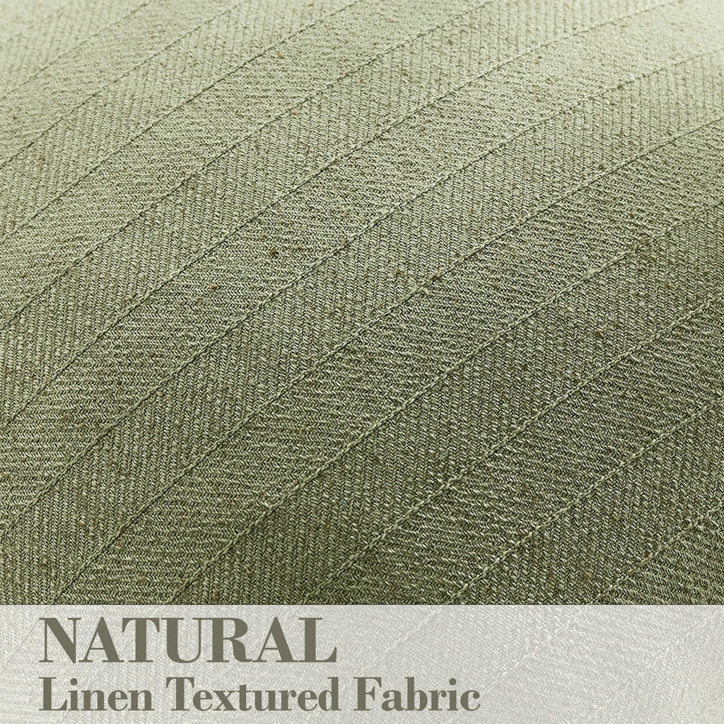 22x22 Linen Pillow Covers Sage Green Pack of 2 Farmhouse Boho Neutral Accents Striped Textured Square Decorative Throw Pillow Cases for Living Room Couch Bed Home Decor