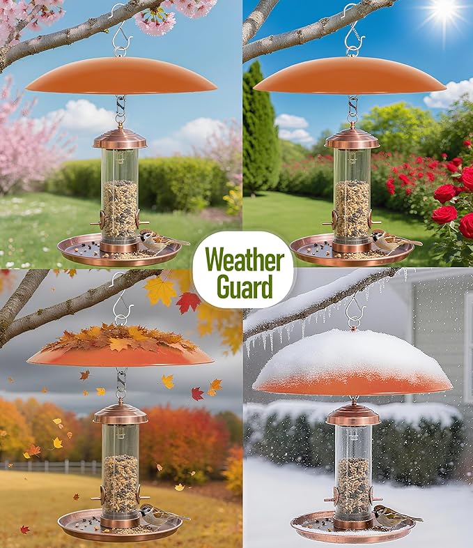 13" Hummingbird Feeder Shade Cover,Bird Feeders Dome Rain Cover,Hummingbird Umbrella for Shepherd's Hook Outdoors (Terracotta), 3 Pack